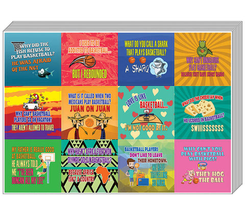 Creanoso Playing Basketball Funny Sports Jokes Stickers (10-Sheet) â€“ Total 120 pcs (10 X 12pcs) Individual Small Size 2.1 x 2. Inches