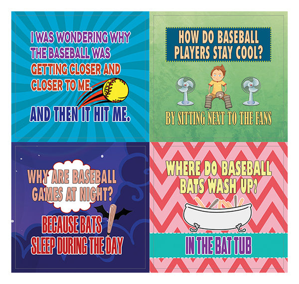 Creanoso Baseball Funny Sports Jokes Stickers  - Unique Wall Art Decal Decor Set