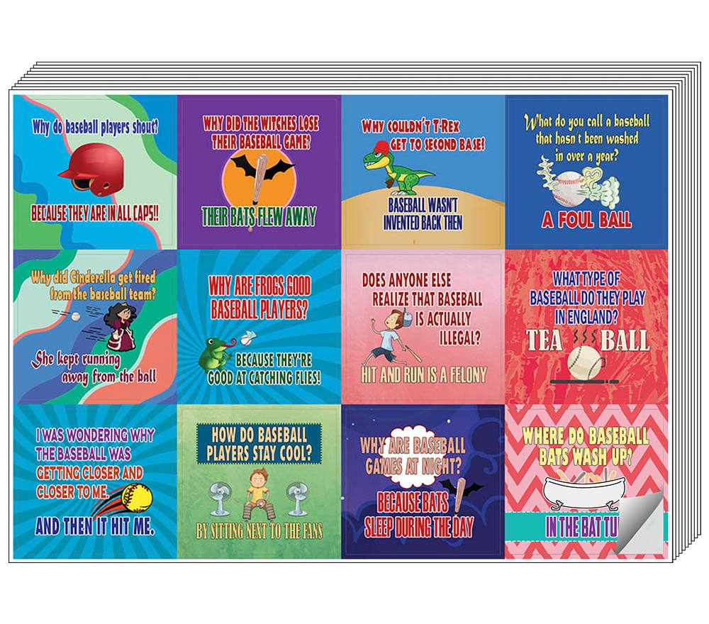 Creanoso Baseball Funny Sports Jokes Stickers  - Unique Wall Art Decal Decor Set