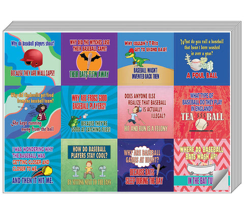 Creanoso Baseball Funny Sports Jokes Stickers  - Unique Wall Art Decal Decor Set