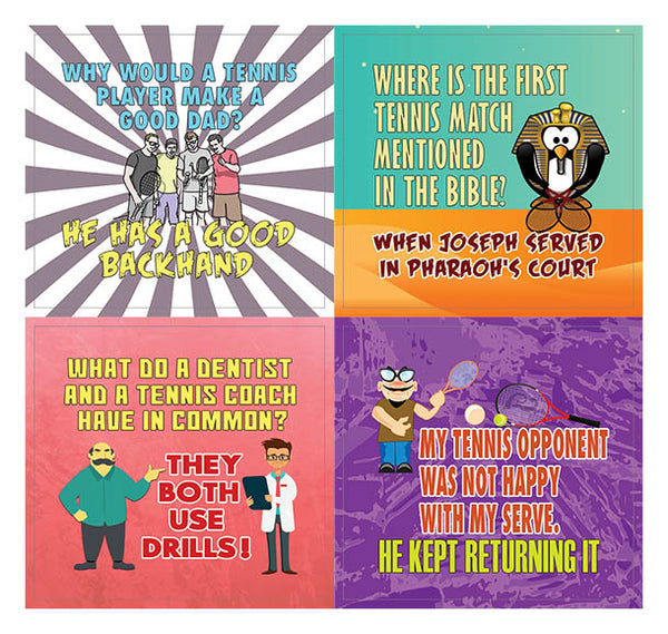 Creanoso Tennis Funny Sports Jokes Stickers (20-Sheets) â€“ Awesome Stocking Stuffers Gifts for Men, Teens, Athletes â€“ Cool Reward Incentives â€“ Unique Sticky Notes Giveaways â€“ Surface Art Decal