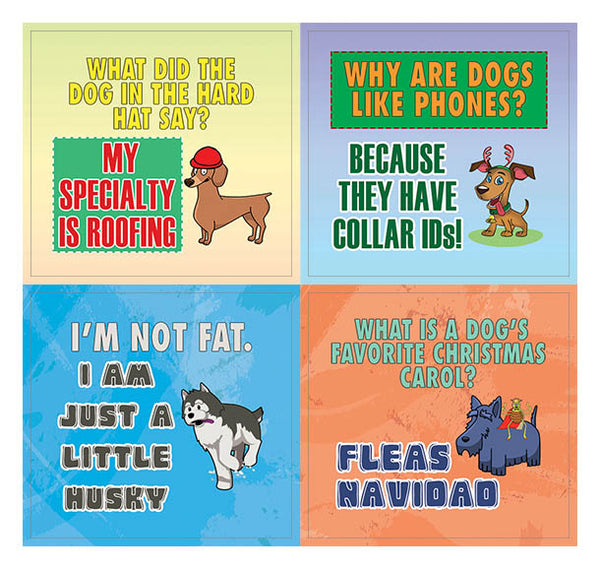 Creanoso Funny Dog Puns Jokes Stickers   - Awesome Stocking Stuffers Gifts - Wall Art Decal (5-Sheet)