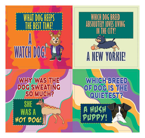 Creanoso Funny Dog Puns Jokes Stickers (10-Sheet) Ã¢â‚¬â€œ Total 120 pcs (10 X 12pcs) Individual Small Size 2.1 x 2. Inches , Unique Designs DIY Decoration Art Decal for Children