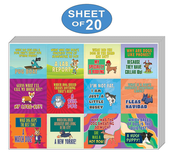Creanoso Funny Jokes Dog Stickers (20-Sheets) Ã¢â‚¬â€œ Awesome Stocking Stuffers Gifts for Men, Women, Teens Ã¢â‚¬â€œ Cool School Teaching Reward Incentives Ã¢â‚¬â€œ Unique Sticky Notes Token Giveaways