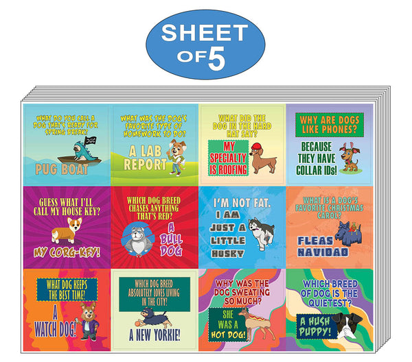 Creanoso Funny Dog Puns Jokes Stickers   - Awesome Stocking Stuffers Gifts - Wall Art Decal (5-Sheet)