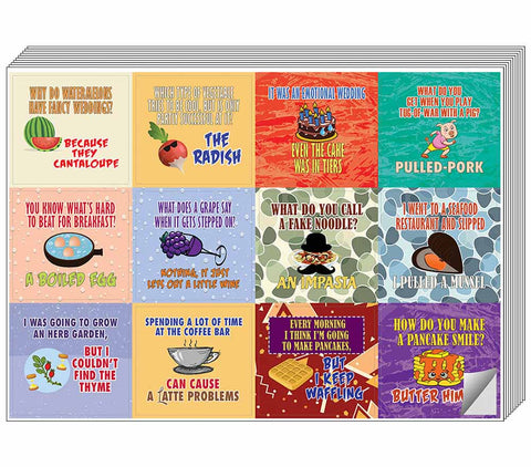 Creanoso Funny Food Jokes Stickers (20-Sheets) Ã¢â‚¬â€œ Unique and Cool Stickers Ã¢â‚¬â€œ Great Stocking Stuffers Gifts for Men, Women, Teens, Kids Ã¢â‚¬â€œ Surface DÃƒÂ©cor Decal Giveaways Ã¢â‚¬â€œ Wall Art Decal Collection