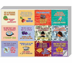 Creanoso Funny Food Jokes Stickers - Cool and Unique Gift Token Giveaways Sticky Cards Set for Food Lovers