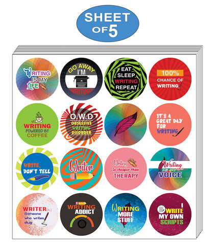 I am a Writer Stickers (5 Sets X 16 Designs)