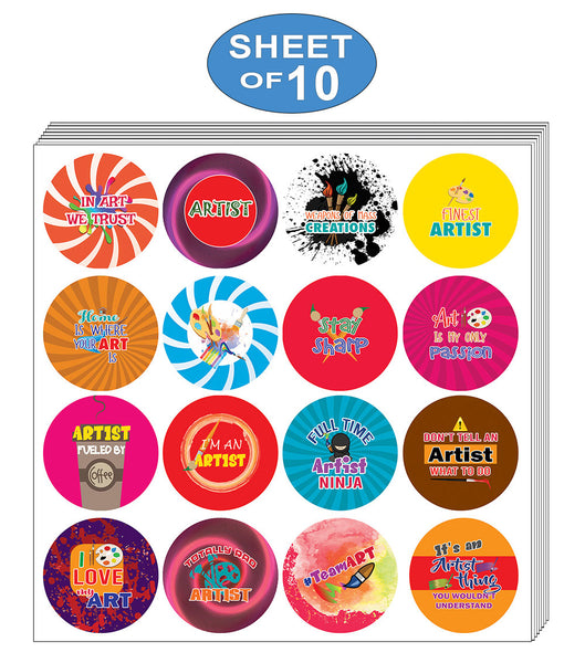 I am an Artist Stickers (10 Sets X 16 Designs)