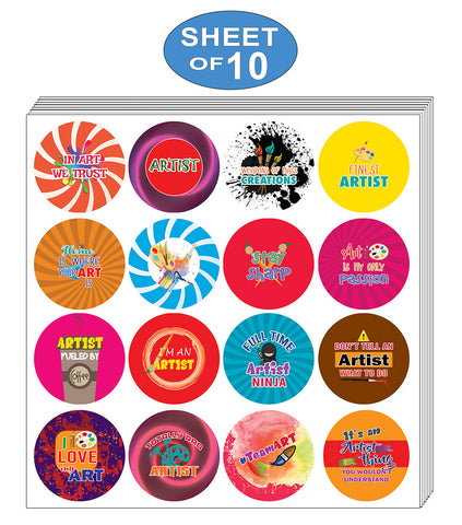 I am an Artist Stickers (10 Sets X 16 Designs)