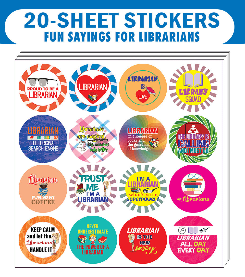 I am a Librarian Stickers (20-Sets X 16 Cards)