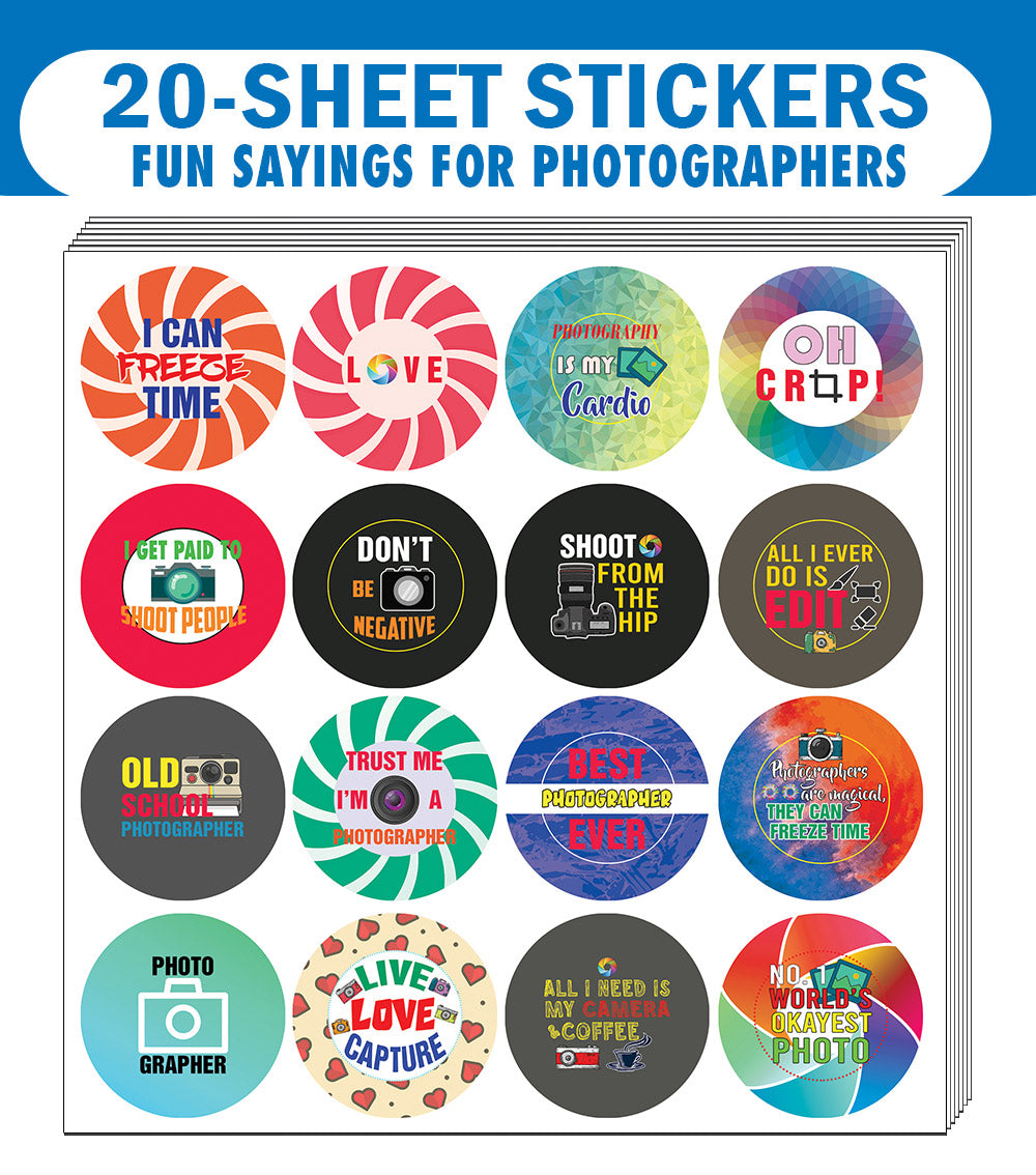 I am a Photographer Stickers (20 Sets X 16 Designs)
