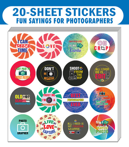 I am a Photographer Stickers (20 Sets X 16 Designs)
