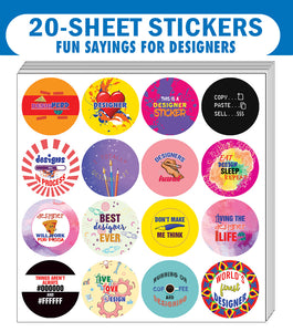 I am a Designer Stickers (20 Sets X 16 Designs)