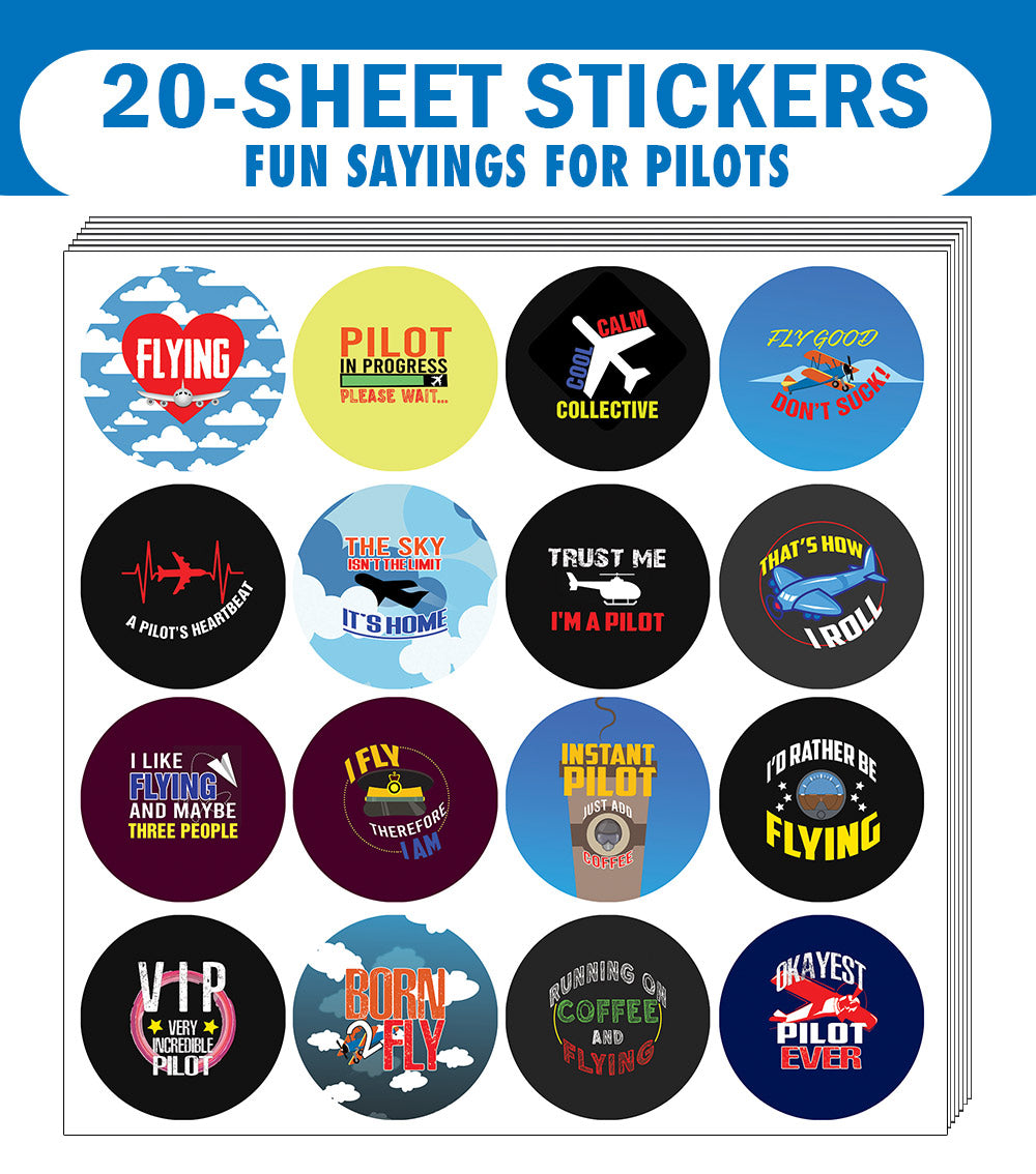 I am a Pilot Stickers (20 Sets X 16 Designs)