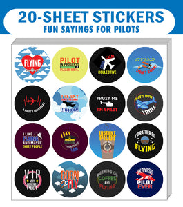 I am a Pilot Stickers (20 Sets X 16 Designs)