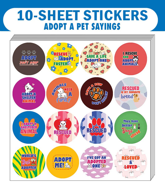 Adopt A Pet Stickers (10 Sets X 16 Designs)