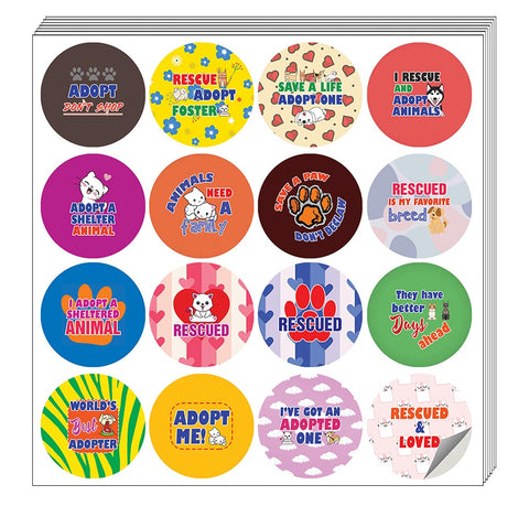 Adopt A Pet Stickers (10 Sets X 16 Designs)