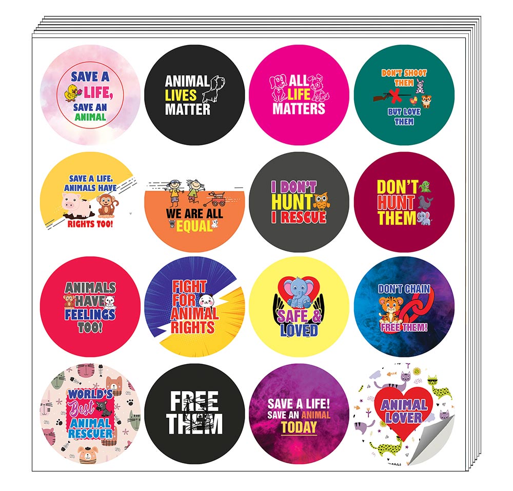 Animal Lives Matter Stickers (5 Sets X 16 Designs)