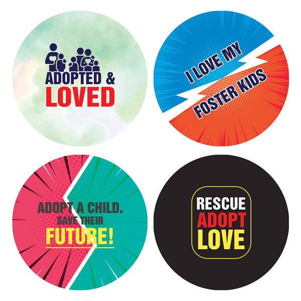 Foster Parent Stickers (5 Sets X 16 Designs)