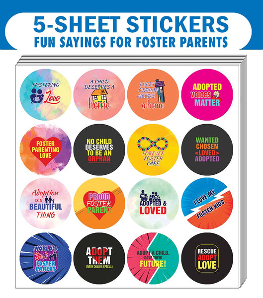 Foster Parent Stickers (5 Sets X 16 Designs)