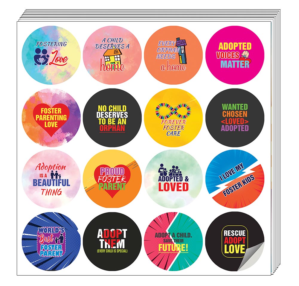 Foster Parent Stickers (10 Sets X 16 Designs)