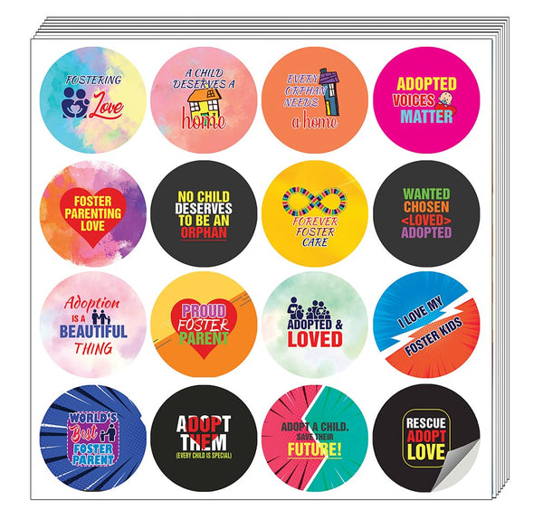 Foster Parent Stickers (5 Sets X 16 Designs)
