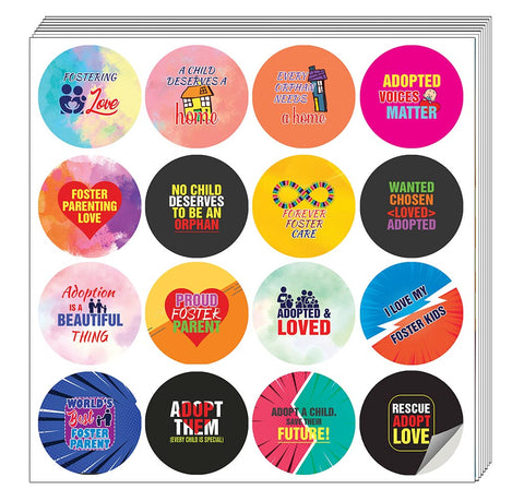 Foster Parent Stickers (5 Sets X 16 Designs)