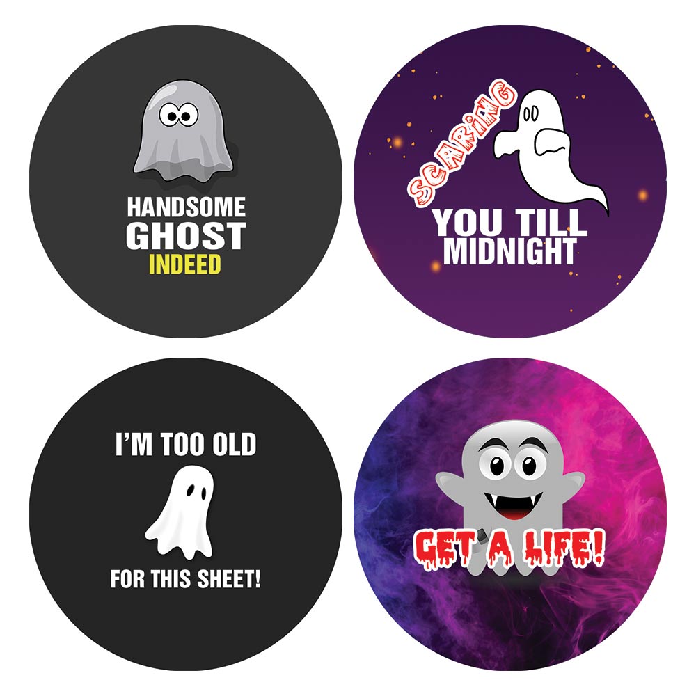 Ghost Sticker While Message Funny Ghost Sayings Stickers (20 Sets X 16 Designs) – Creanoso