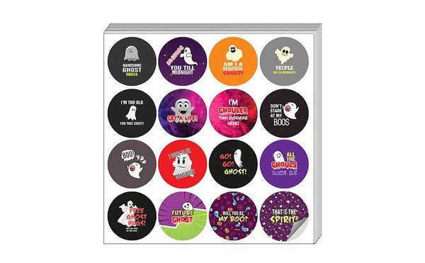 Funny Ghost Sayings Stickers (5 Sets X 16 Designs)