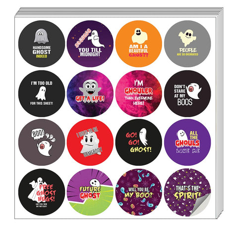 Funny Ghost Sayings Stickers (20 Sets X 16 Designs)
