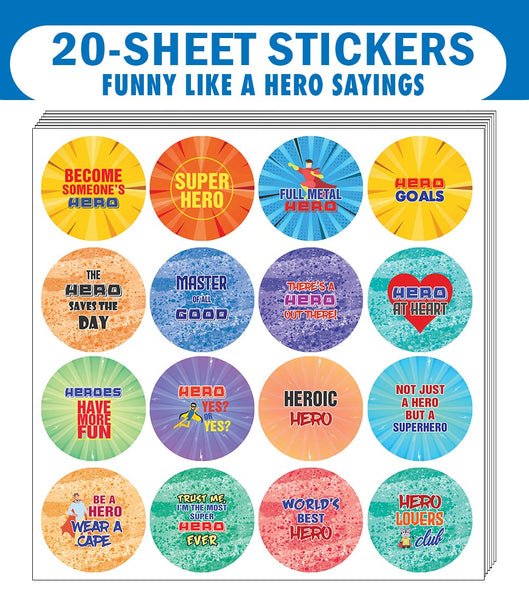 Funny Like A Hero Sayings Sticker (20 Sets X 16 Designs)
