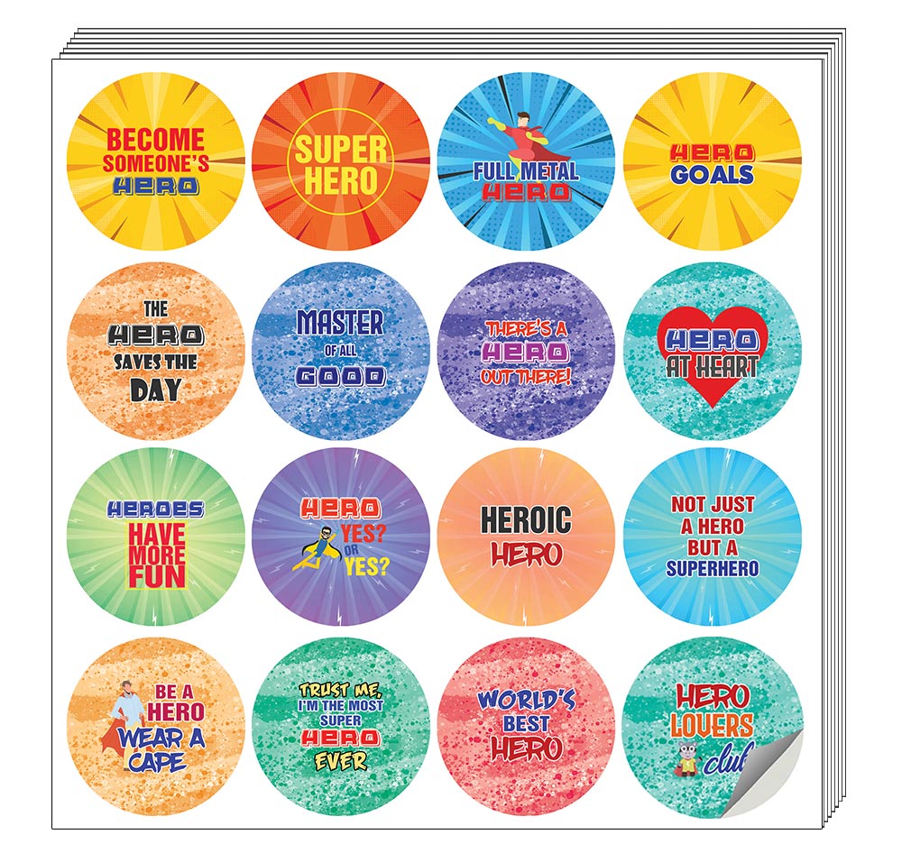 Funny Like A Hero Sayings Sticker (5 Sets X 16 Designs)