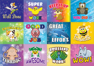 Positive Motivation Animal Stickers for Kids