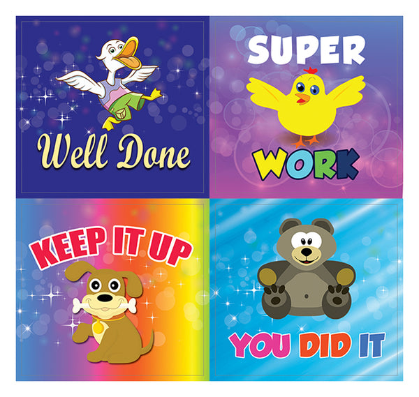 Positive Motivation Animal Stickers for Kids