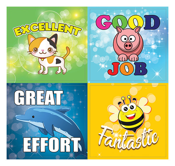 Positive Motivation Animal Stickers for Kids