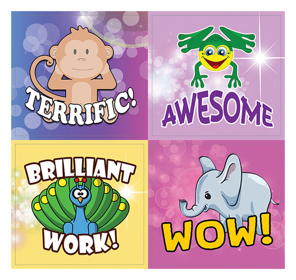 Positive Motivation Animal Stickers for Kids