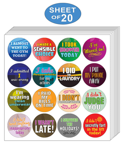 Creanoso Stickers for Adults Series 1 (20-sheet) â€“ Funny Sticky Notes Card Gags for Men Women Adults â€“ Unique Wall Art Decal DÃ©cor Sticker Notes â€“ Employee Rewards Motivations â€“ Business Giveaways