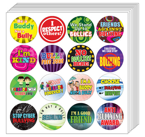 Creanoso Anti Bullying Stickers for Kids (20-sheet) - Assorted Designs for Children - Classroom Reward Incentives for Students - Stocking Stuffers