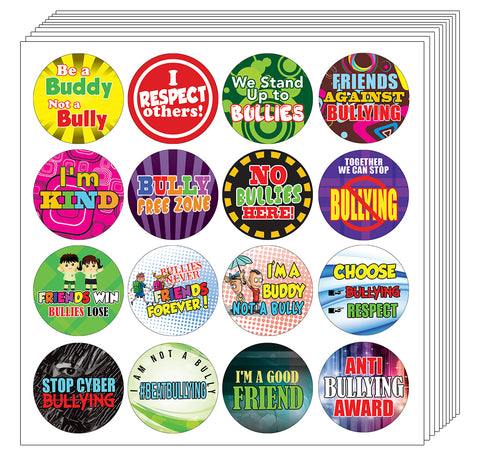 Anti Bullying Stickers for kids - Assorted Designs for Children - Classroom Reward Incentives for Students