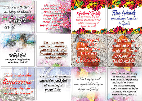 Creanoso Anne of Green Gables Inspiring Sayings Stickers - Great Gift Ideas for Ladies Women Bestfriends