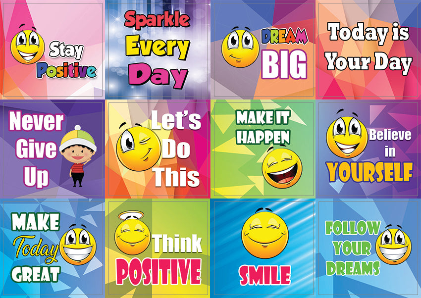 Creanoso Positive Sayings Emoji Stickers - Inspirational Premium Gifts for Boys, Girls, Kids, Teens