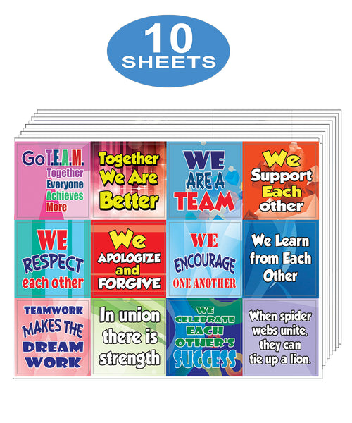 Creanoso Team Building Stickers for Kids - Cool and Unique Sticky Cards Bulk Pack Set