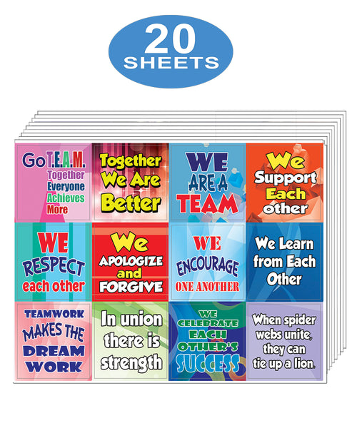 Creanoso Team Building Stickers for Kids (20-Sheet) Ã¢â‚¬â€œ Cool Unique Sticky Note Cards Bulk Pack Ã¢â‚¬â€œPremium Gifts for Boys and Girls Ã¢â‚¬â€œ Incentive Reward Ideas Ã¢â‚¬â€œ Team Leadership Rewards Ã¢â‚¬â€œ Wall DÃƒÂ©cor