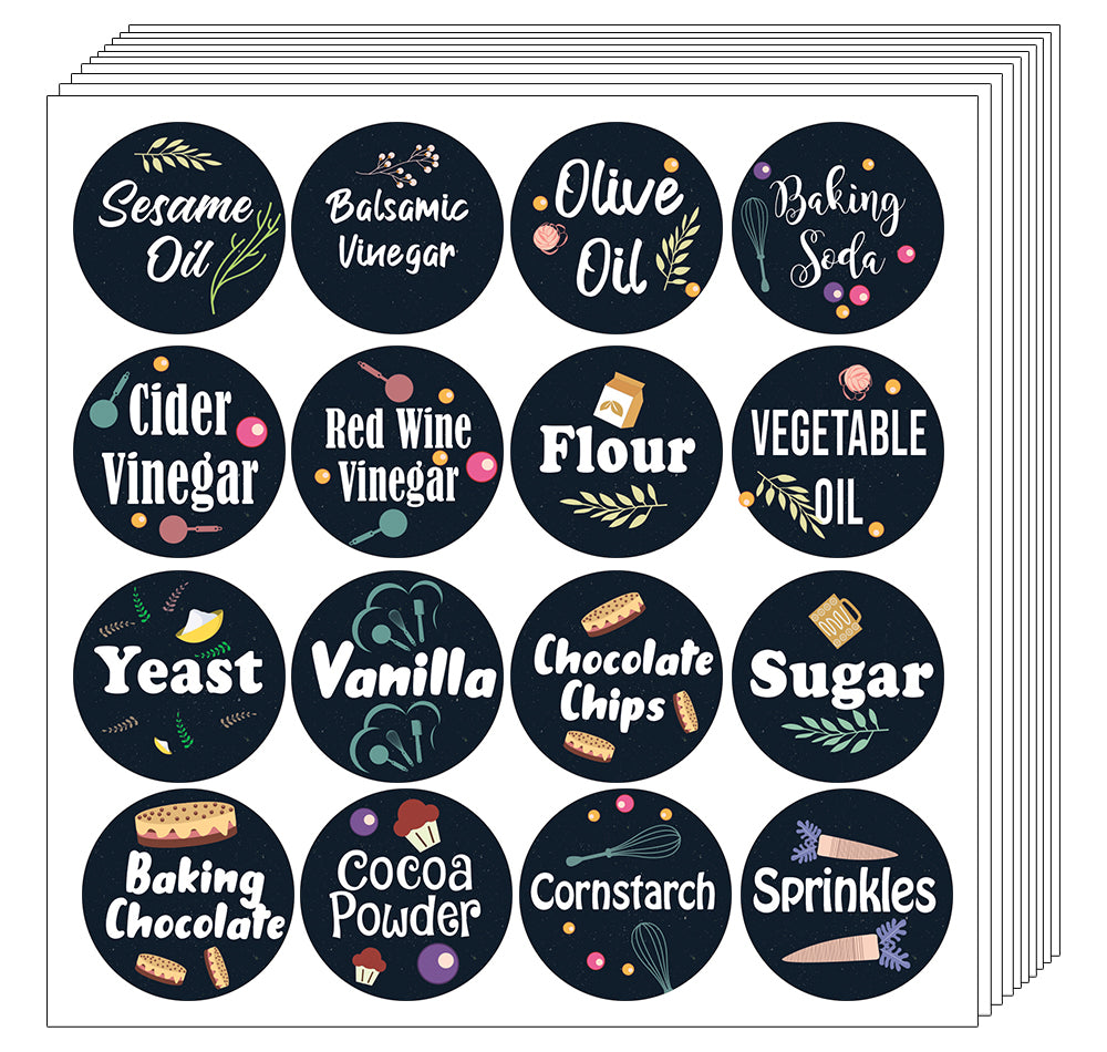 Small Ingredients Tag CNSST3015V Kitchen Ingredients Item Labels Text Stickers (Small Round ...