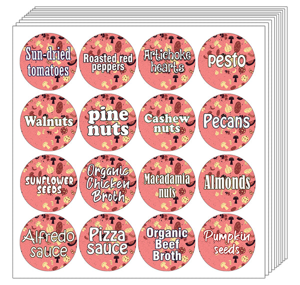 CNSST3015V Kitchen Ingredients Item Labels Text Stickers (Small Round 16pcs X 10 sheets = 160 ingredients) X 2 Sets/20 sheets