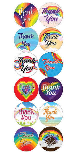 Rainbow Thank You Stickers (5 Sheet)