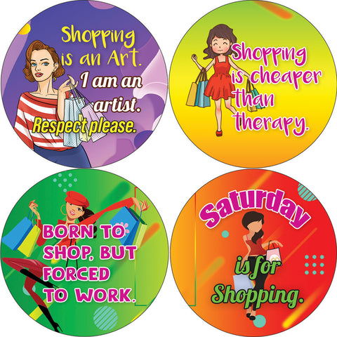 Funny Shopaholic Quotes Stickers (20 Sets X 16 Designs)