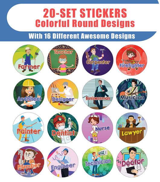 Jobs Stickers (20 Sets X 16 Designs)