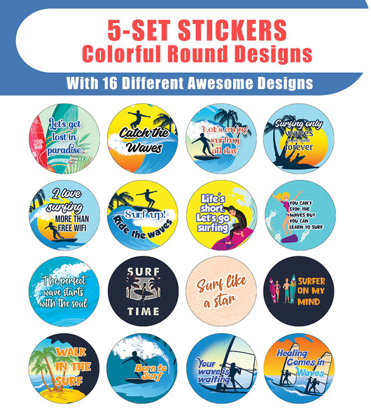 LET'S GO SURFING STICKER (5 Sets X 16 Designs)
